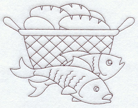 Loaves and Fishes (Redwork)