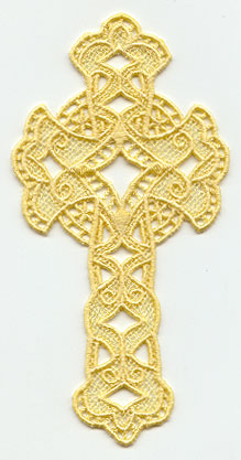 Cross Bookmark (Add Ribbon) (Lace)