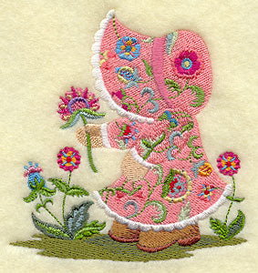 Sunbonnet Sue with Jacobean Flowers