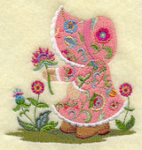 Sunbonnet Sue with Jacobean Flowers