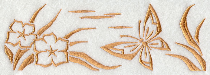 Woodcut Butterfly Border