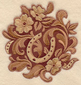 Leather Tooling Horseshoe and Flowers