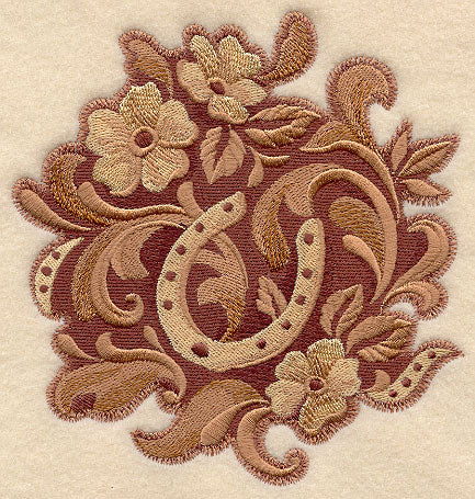 Leather Tooling Horseshoe and Flowers