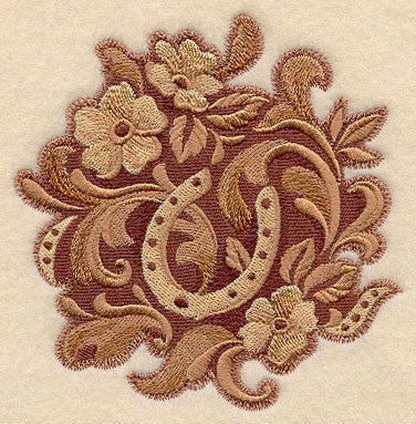 Leather Tooling Horseshoe and Flowers