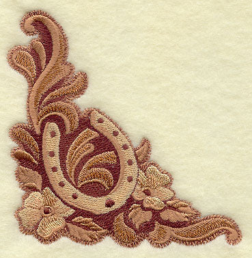 Leather Tooling Horseshoe Corner