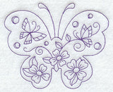 Spring Scene - Butterfly (Redwork)