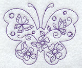 Spring Scene - Butterfly (Redwork)