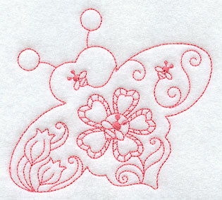 Spring Scene - Bee (Redwork)