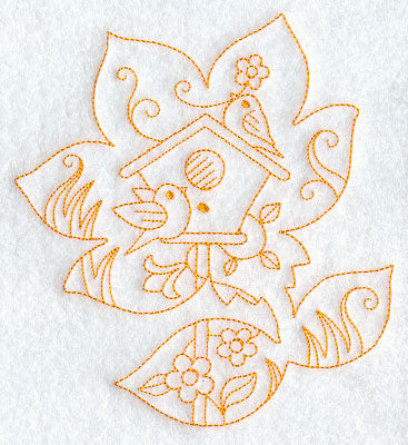 Spring Scene - Flower 1 (Redwork)