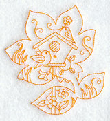 Spring Scene - Flower 1 (Redwork)