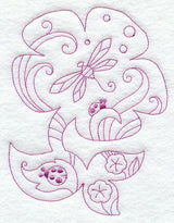 Spring Scene - Flower 2 (Redwork)