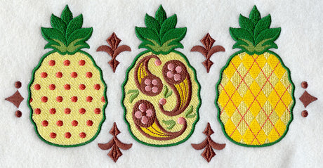 Patterned Pineapples Triptych