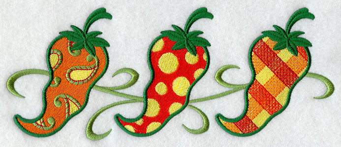 Patterned Peppers Triptych