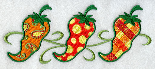 Patterned Peppers Triptych