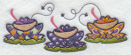 Patterned Frogs Triptych