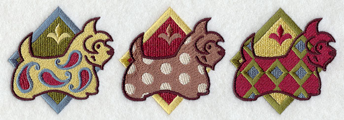 Patterned Scotties Triptych
