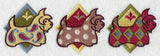 Patterned Scotties Triptych