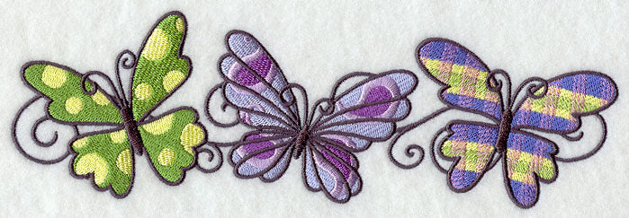 Patterned Butterflies Triptych