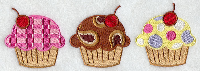 Patterned Cupcakes Triptych