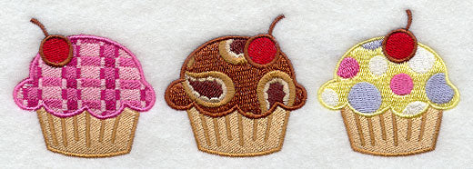 Patterned Cupcakes Triptych