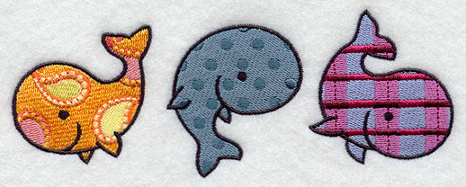 Patterned Whales Triptych