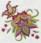 Jacobean Flower with Butterfly