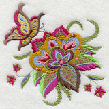 Jacobean Flower with Butterfly