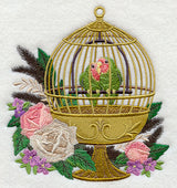 Victorian Birdcage with Lovebirds