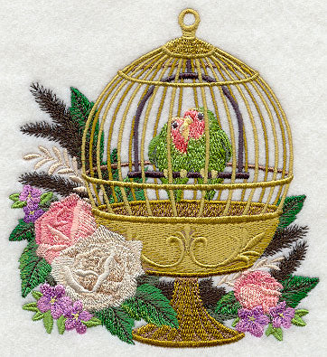 Victorian Birdcage with Lovebirds