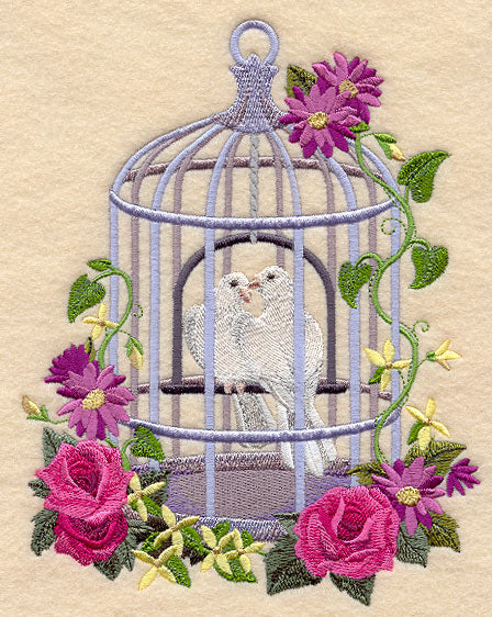 Victorian Birdcage with Doves