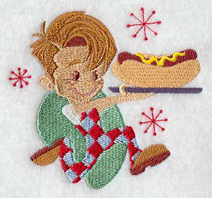 Diner Boy with Hot Dog