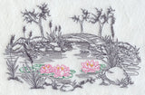 Garden Etching - Water Lilies