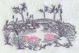 Garden Etching - Water Lilies