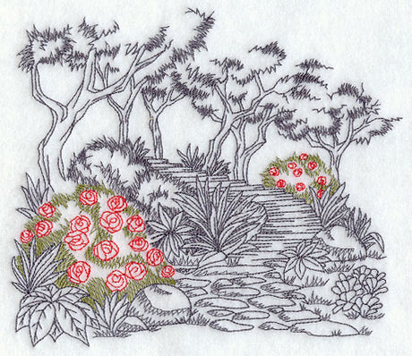 Garden Etching - Roses