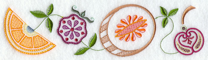 Vintage Jacobean Fruit Thin Border