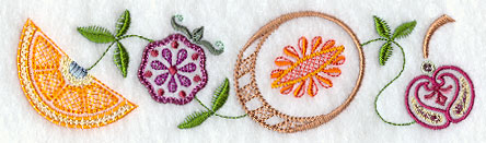 Vintage Jacobean Fruit Thin Border