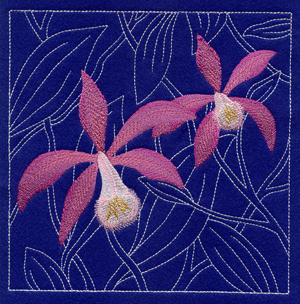 Peacock Orchid Sashiko Square