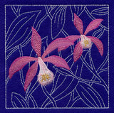 Peacock Orchid Sashiko Square
