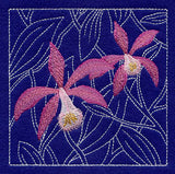 Peacock Orchid Sashiko Square