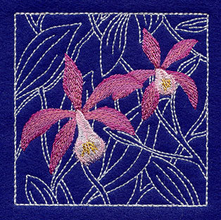 Peacock Orchid Sashiko Square
