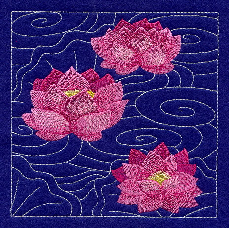 Lotus Sashiko Square