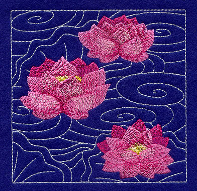 Lotus Sashiko Square