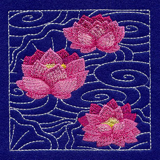 Lotus Sashiko Square