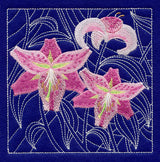 Rubrum Lily Sashiko Square