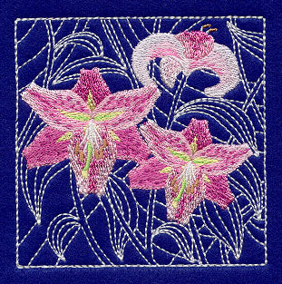 Rubrum Lily Sashiko Square