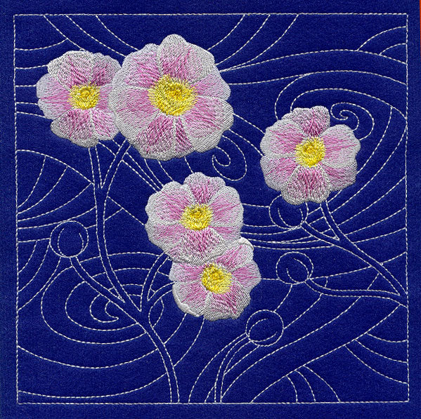 Japanese Anemone Sashiko Square