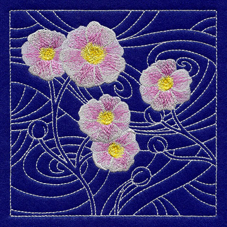 Japanese Anemone Sashiko Square