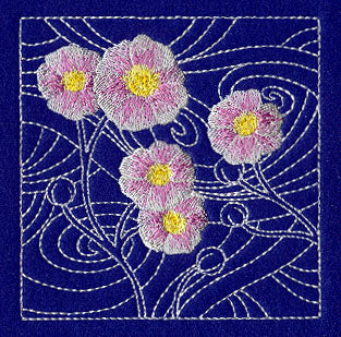 Japanese Anemone Sashiko Square