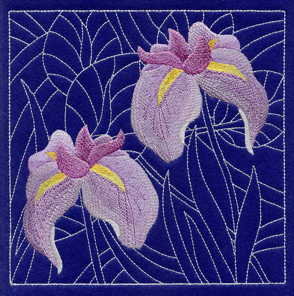 Iris Sashiko Square