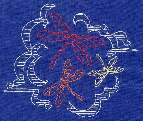 Sashiko Style Dragonflies